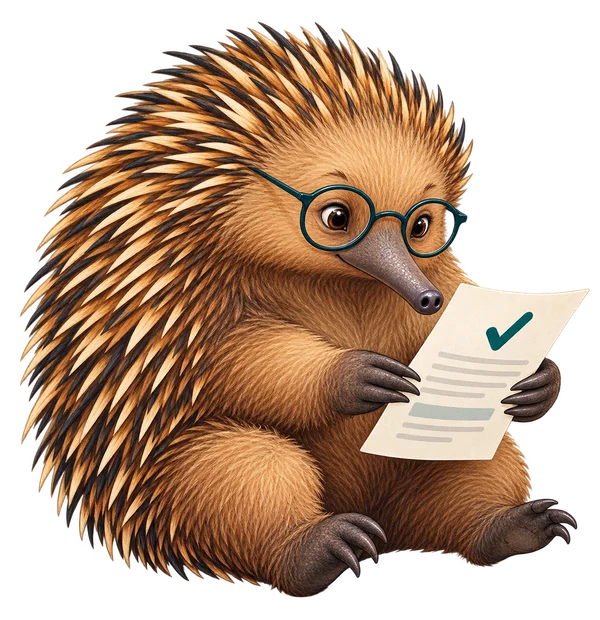 Our echidna helper checking an energy bill